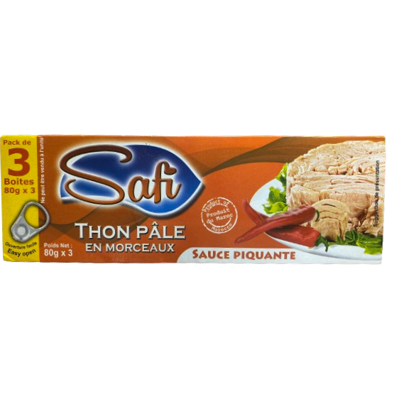 SAFI PALE TUNA IN PIECES SPICY SAUCE 240GR