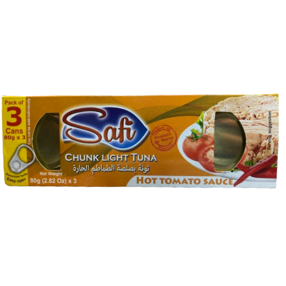 SAFI PALE TUNA IN PIECES SPICY TOMATO SAUCE 240GR