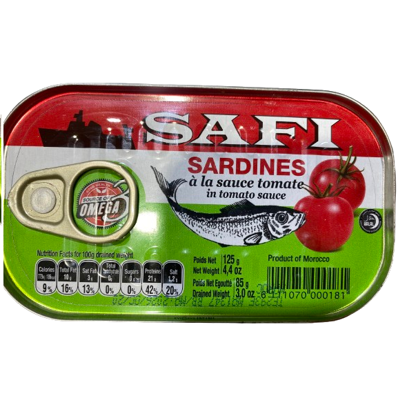 SAFI SARDINES IN TOMATO SAUCE 125GR