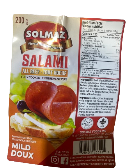 SOLMAZ SALAMI BEEF 200G