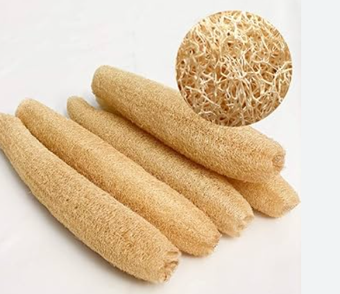 éponges exfoliantes en luffa naturel pour la douche, le visage et le corps