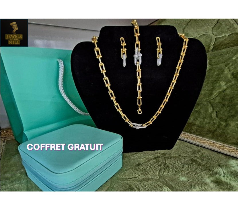 Enssemble de bijoux 3 pieces or acier inoxydable 🔥 PROMO 50 %