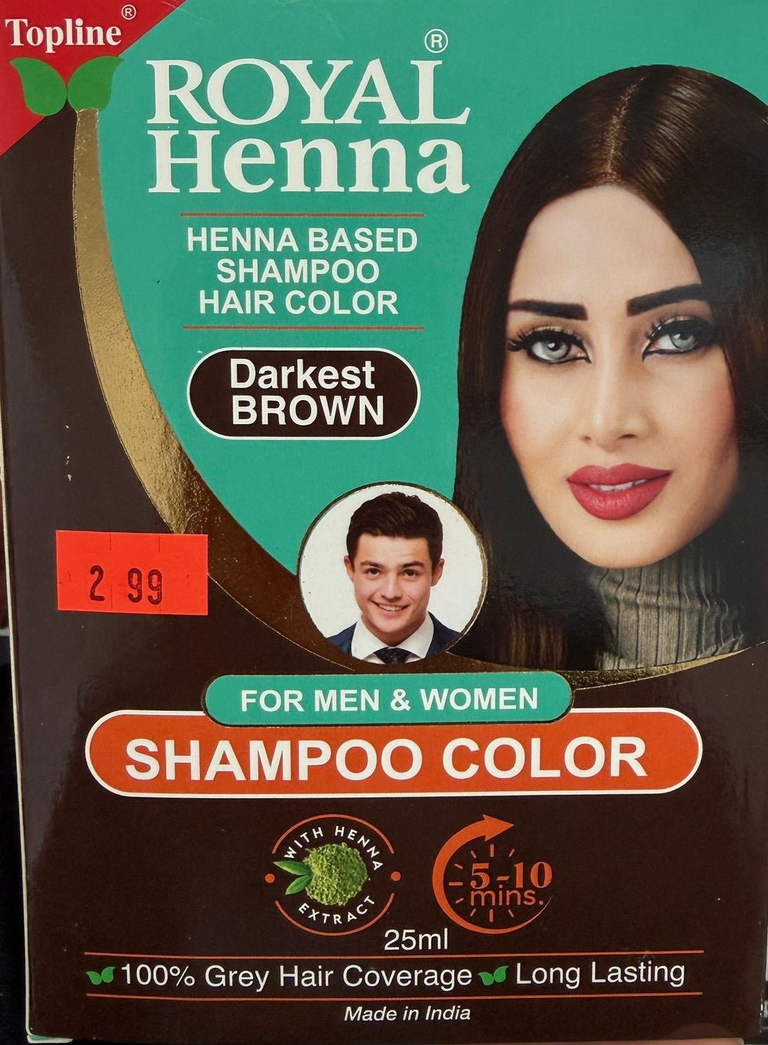 ROYAL HENNA SHAMPOO COULEUR MARRON POUR CHEVEUX