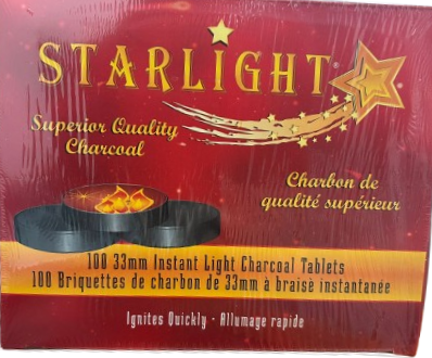 STARLIGHT CHARBON DE QUALITÉ SUPÉRIEUR 100 BRIQUETTES