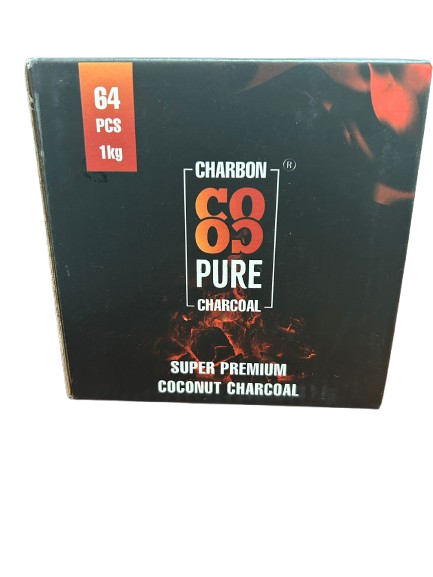 CHARBON PURE AU NOIX DE COCO 64PCS