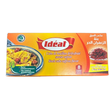 IDÉAL CUBES DE BOUILLON DÉSHYDRATÉ SAVEUR SAFRAN 8 CUBES