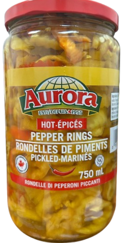 AURORA HOT SPICY PICKLED CHILI RINGS 750ML