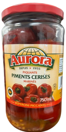 AURORA SPICY PICKLED CHERRY PEPPERS 750ML