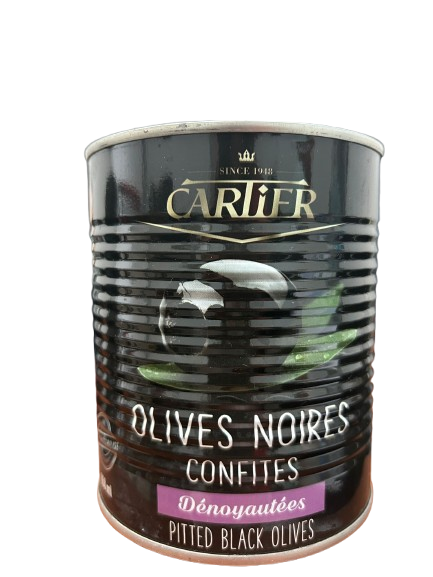 CARTIER OLIVES NOIR CONFITES DÉNOYAUTÉES 850ML