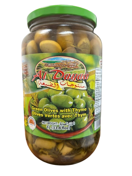 AL DAYAA OLIVES VERTES AVEC THYM 1L