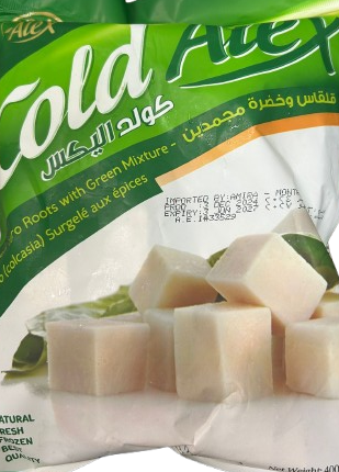 COLD ALEX FROZEN TARO ROOTS WITH GREEN MIXTURE 400GR