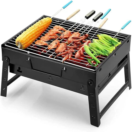 Barbecue en acier inoxydable noir