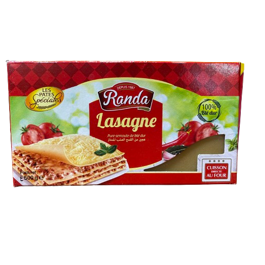 RANDA LASAGNE PURE SEMOULE DE BLÉ DUR 500GR