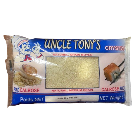 UNCLE TONY'S MEDIUM CALROSE RICE 2KG