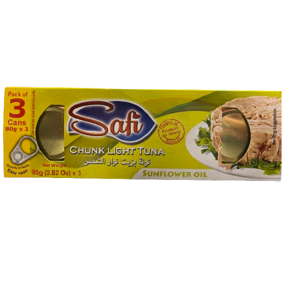 SAFI LALE TUNA IN PIECES SUNFLOWER OIL 240GR