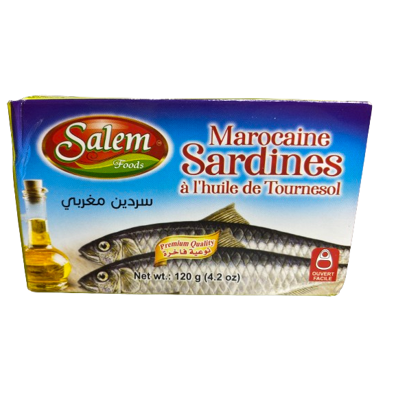 SALEM MAROCAINE SARDINES A L'HUILE DE TOURNESOL 120GR