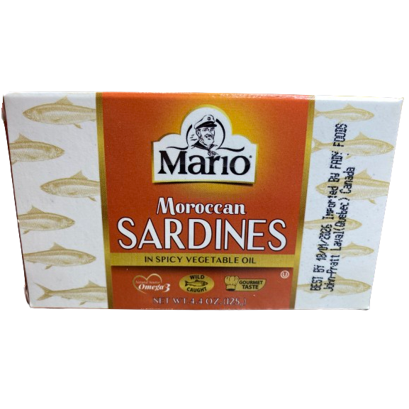 MARIO SARRDINES MAROCAINES A L'HUILE VEGETALE ET PIMENT 125GR