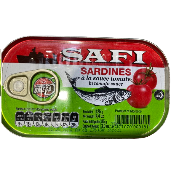 SAFI SARDINES A LA SAUCE TOMATE 125GR