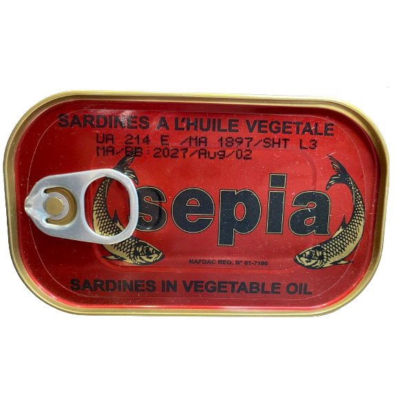 SEPIA SARDINES IN VEGETABLE OIL 90GR