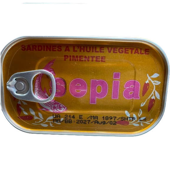 SEPIA SARDINES IN SPICED VEGETABLE OIL