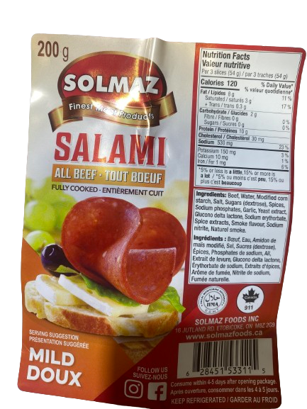 SOLMAZ SALAMI BOEUF 200G