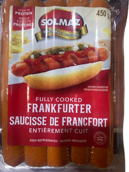 SOLMAZ SAUCISSE DE FRANCFORT 450G