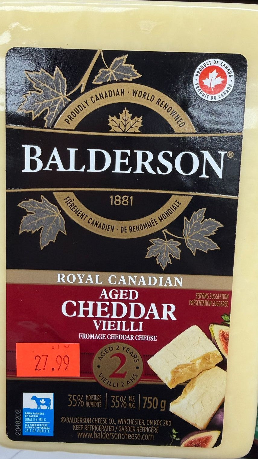 BALDERSON ROYAL CANADIAN AGED CHEDDAR 750GR