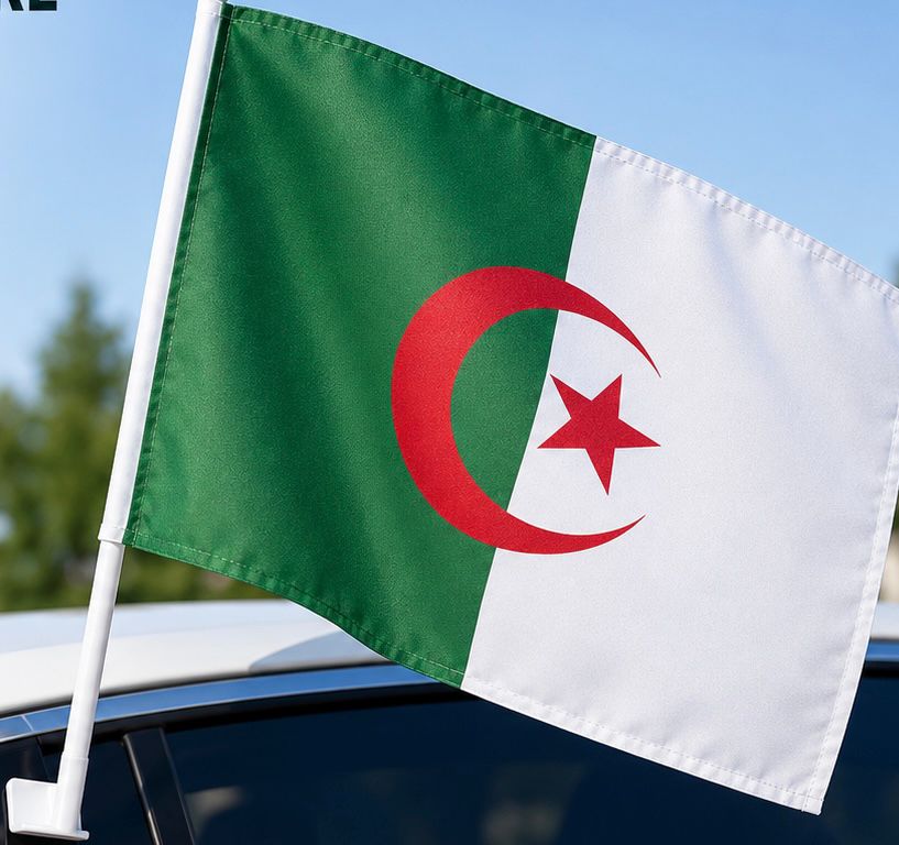 DRAPEAU DE VOITURE ALGÉRIE GRAND